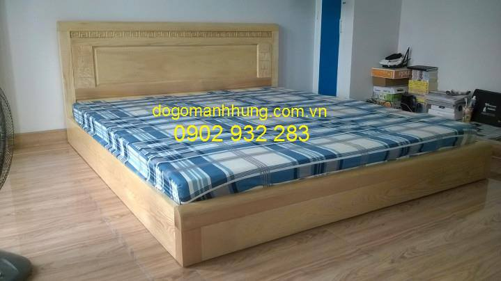 Giường ngủ kiểu Nhật sát đất gỗ sồi 1m6 x2m MS A1