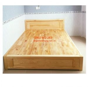 Giường ngủ gỗ sồi 1m6 x 2m kiểu hộp cao 30cm