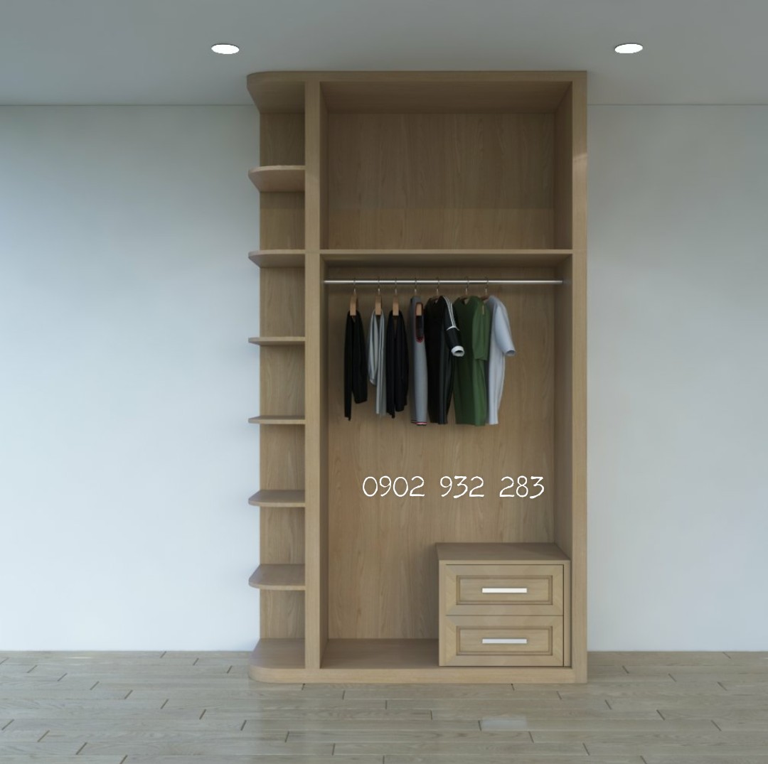 Tủ quần áo gỗ tự nhiên 1.1m x 2,6m