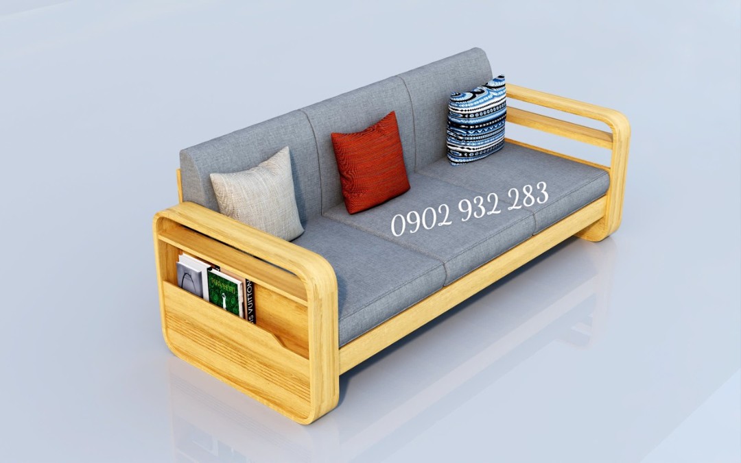 Ghế sofa gỗ sồi có nệm