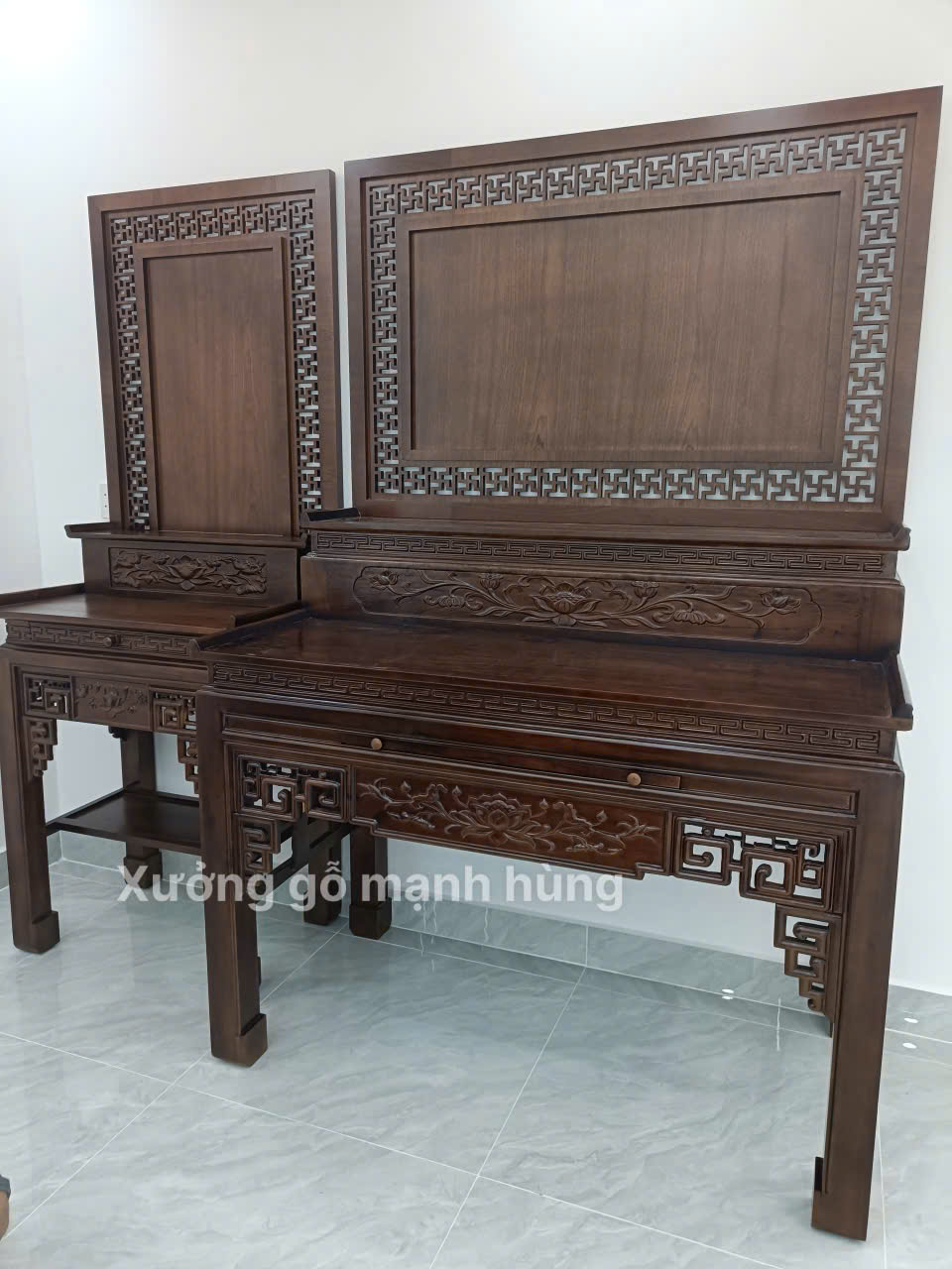 combo bàn thờ phật và gia tiên