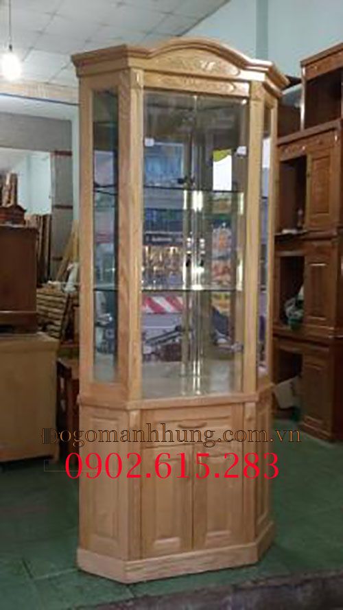 Tủ rượu để góc gỗ sồi 80cm x 1.8m
