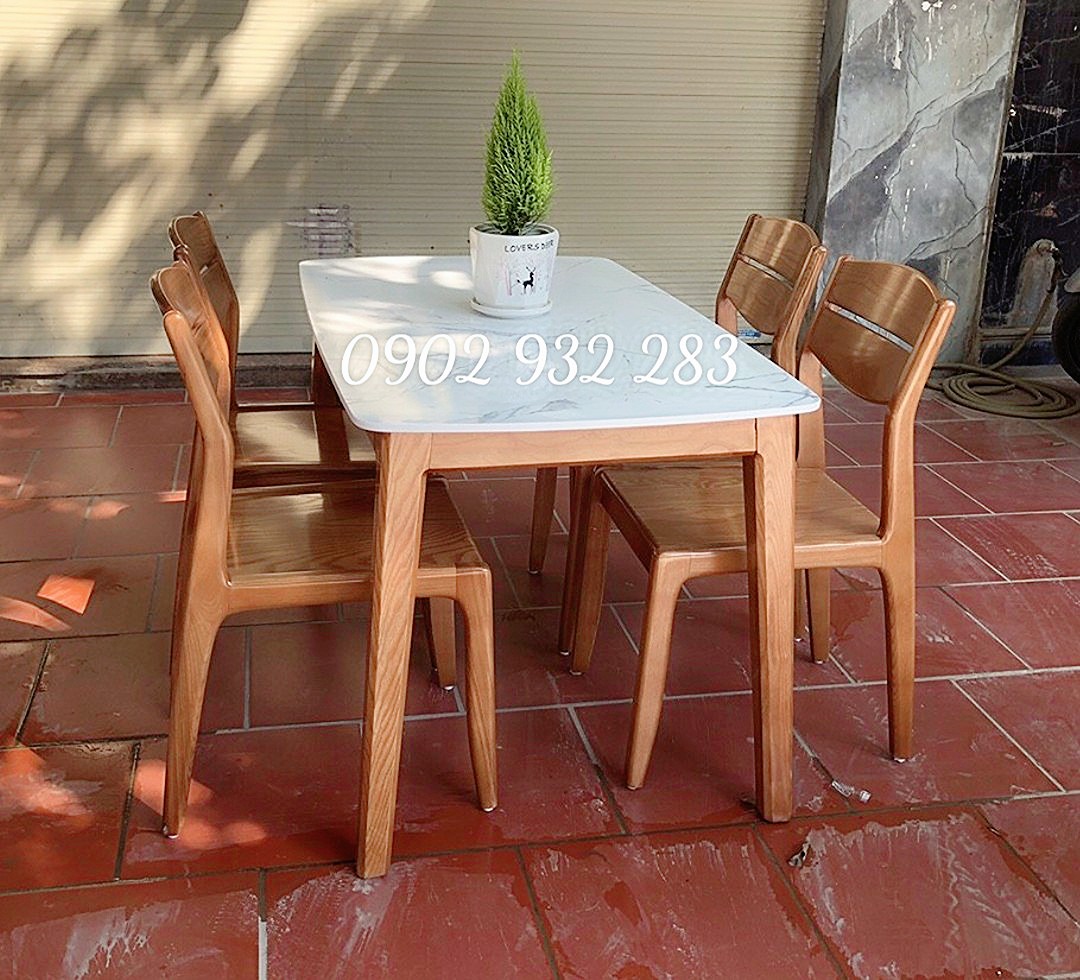 Bộ bàn ăn đẹp hiện đại cho chung cư 4 ghế BGATop-0021 | Top Nội Thất
