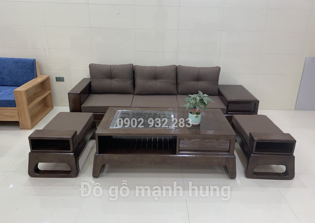 Bộ sofa gỗ sồi 4 món nhỏ xinh G10