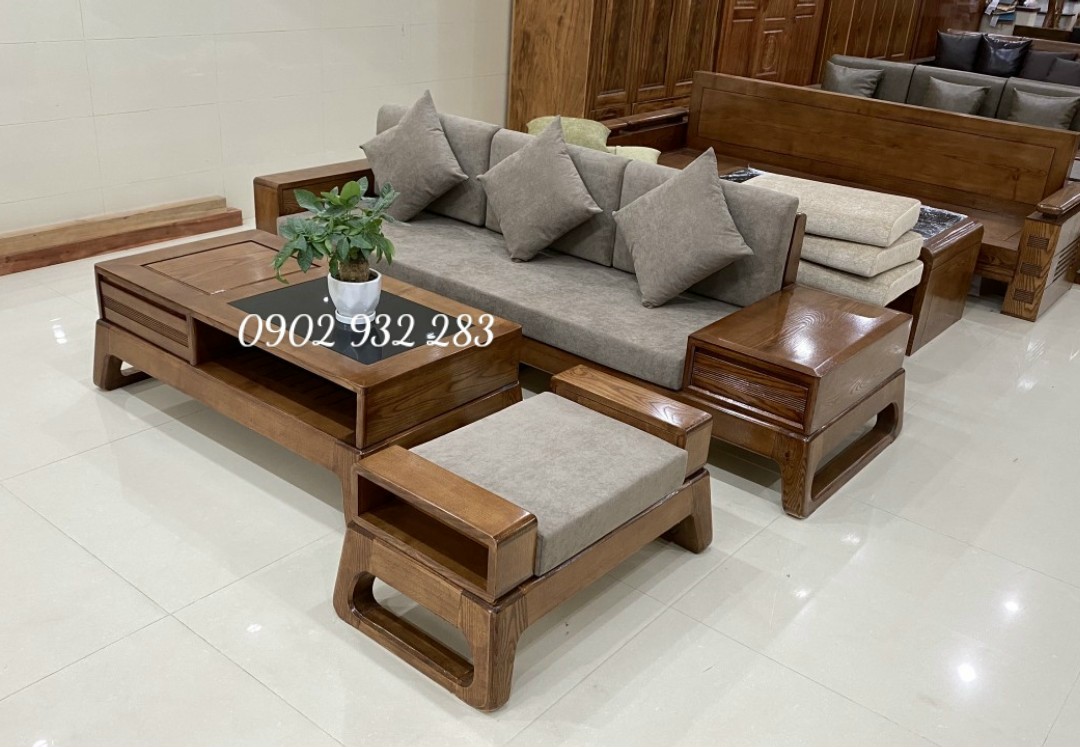 Bộ sofa gỗ sồi 3 món nhỏ xinh G06
