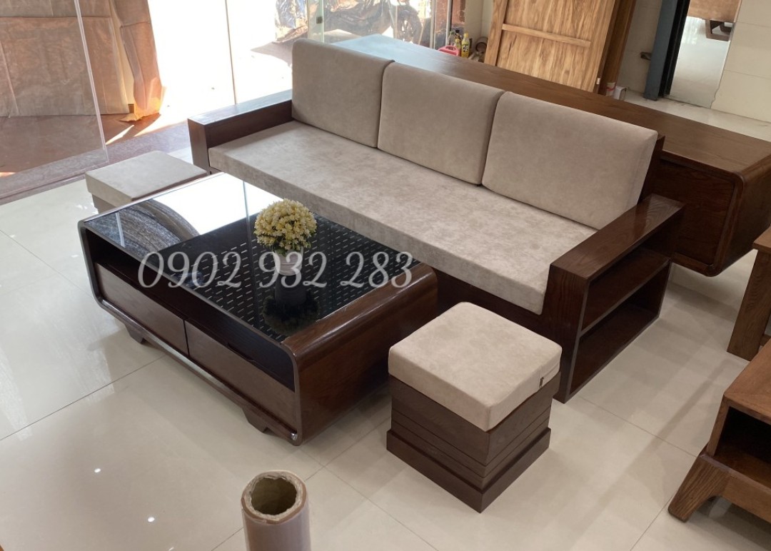 Bộ sofa 4 món gỗ sồi G10